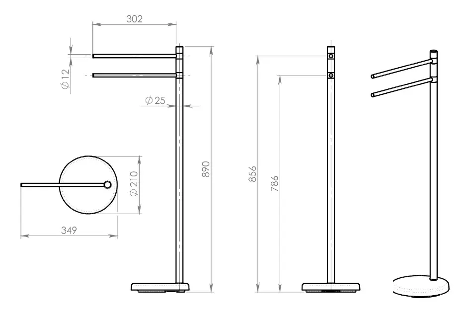 Aqualine - White Line - Törölközőtartó - MM31 – 2. kép