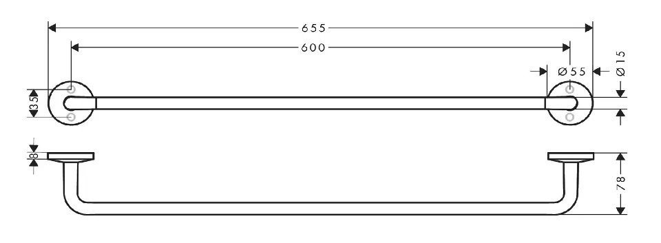 Axor - Universal Circular - Törölközőtartó - 42860820 – 2. kép