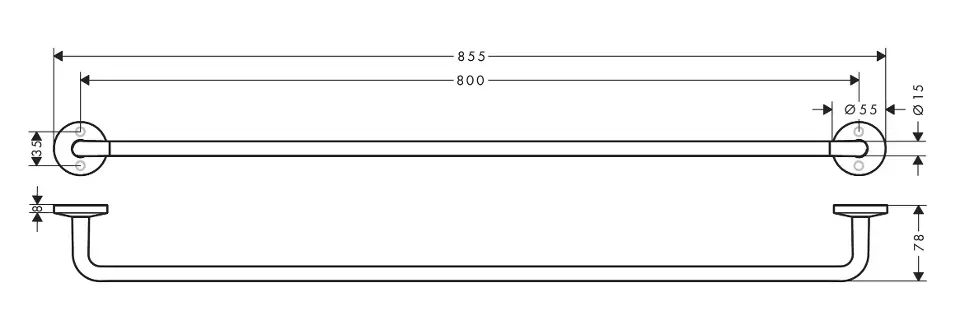 Axor - Universal Circular - Törölközőtartó - 42880140 – 2. kép