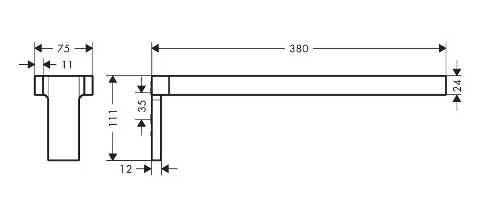 Axor - Universal Rectangular - Törölközőtartó - 42622000 – 2. kép