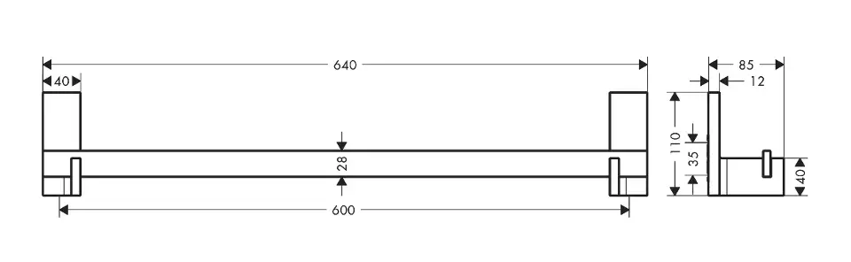 Axor - Universal Rectangular - Törölközőtartó - 42661000 – 2. kép