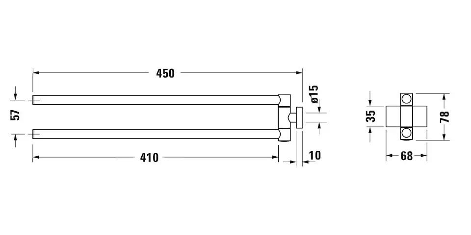 Duravit - Karree - Törölközőtartó - 0099581000 – 2. kép