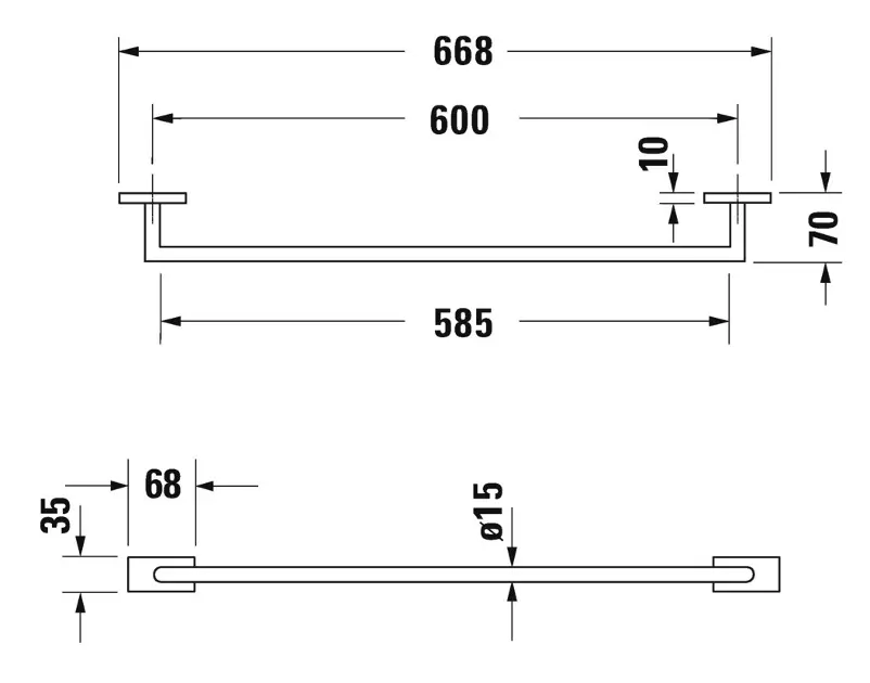 Duravit - Karree - Törölközőtartó - 0099591000 – 2. kép