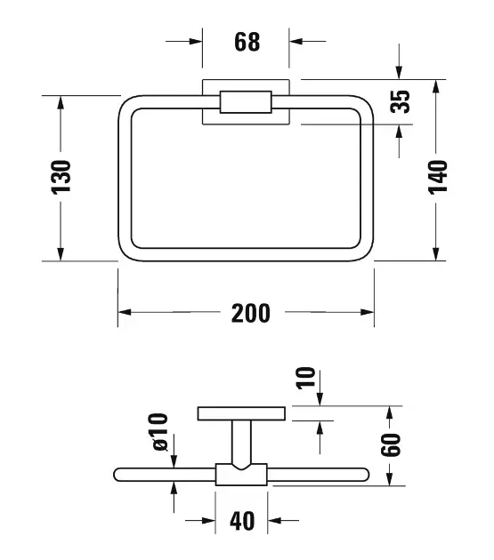 Duravit - Karree - Törölközőtartó - 0099611000 – 2. kép