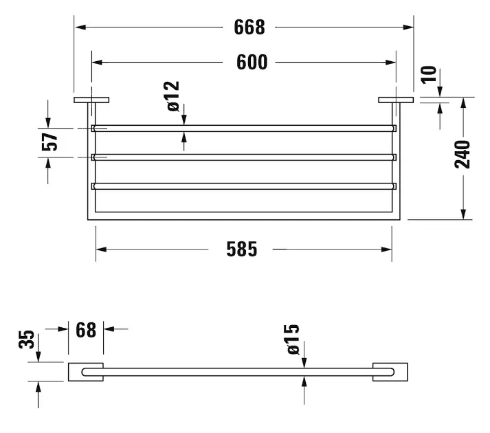 Duravit - Karree - Törölközőtartó - 0099621000 – 2. kép