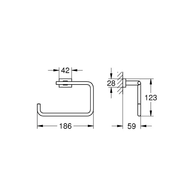Grohe - Essentials Cube - Törölközőtartó - 40510DC1 – 2. kép