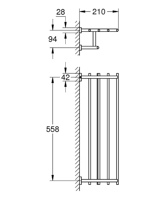Grohe - Essentials Cube - Törölközőtartó - 40512001 – 2. kép