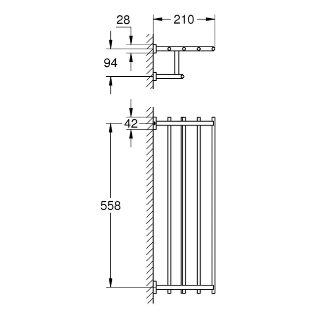 Grohe - Essentials Cube - Törölközőtartó - 40512DC1 – 2. kép