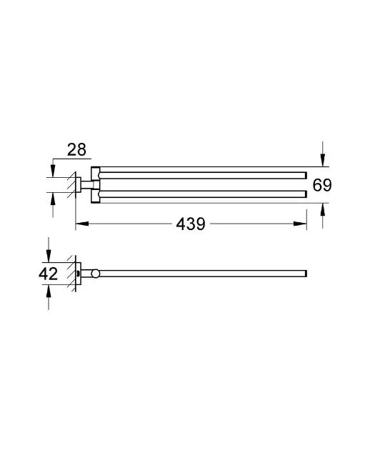 Grohe - Essentials Cube - Törölközőtartó - 40624001 – 2. kép