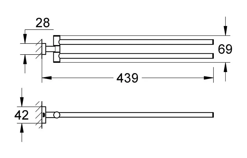 Grohe - Essentials Cube - Törölközőtartó - 40624AL1 – 2. kép