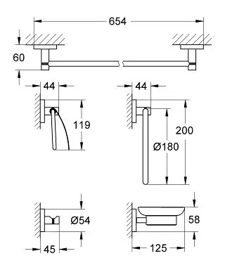 Grohe - Essentials - Törölközőtartó - 40344001 – 2. kép