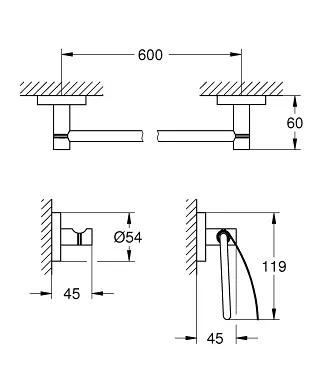 Grohe - Essentials - Törölközőtartó - 40775001 – 2. kép