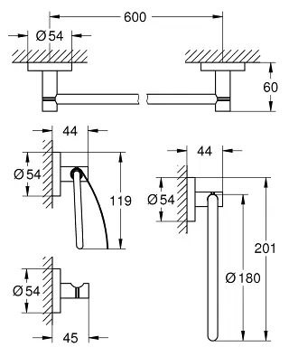 Grohe - Essentials - Törölközőtartó - 40776001 – 2. kép