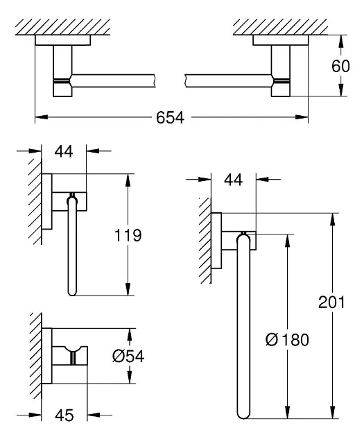 Grohe - Essentials - Törölközőtartó - 40823001 – 2. kép