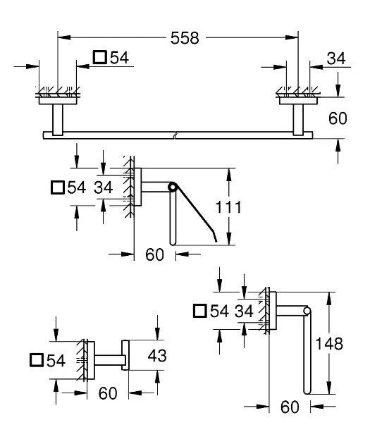 Grohe - QuickFix Start Cube - Törölközőtartó - 411152430 – 2. kép