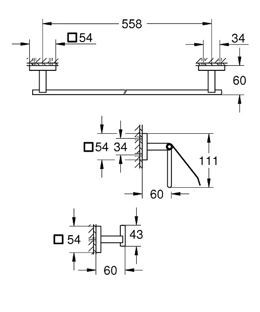 Grohe - QuickFix Start Cube - Törölközőtartó - 41124DC0 – 2. kép