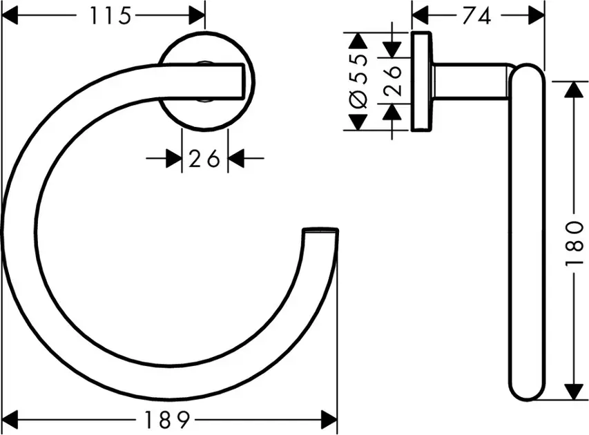 Hansgrohe - Logis Universal - Törölközőtartó - 41724000 – 2. kép