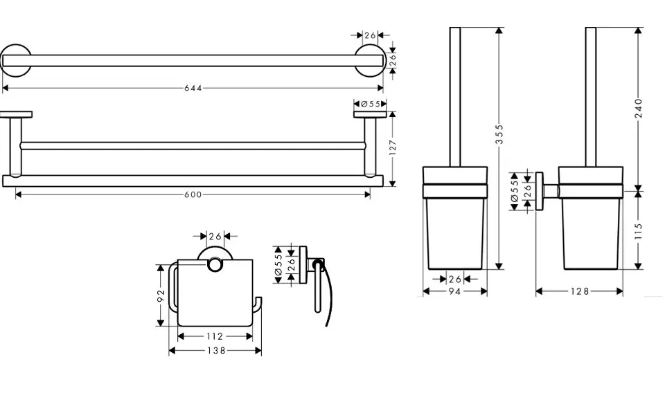 Hansgrohe - Logis Universal - Törölközőtartó - 41727000 – 2. kép