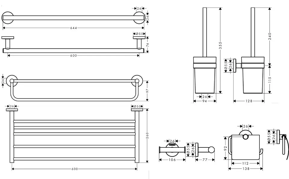 Hansgrohe - Logis Universal - Törölközőtartó - 41728000 – 2. kép