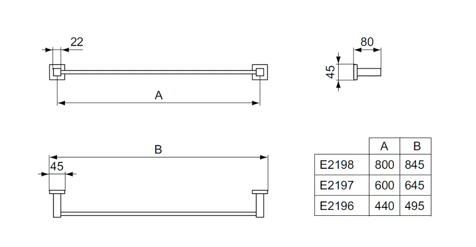 Ideal Standard - IOM Square - Törölközőtartó - E2196AA – 2. kép