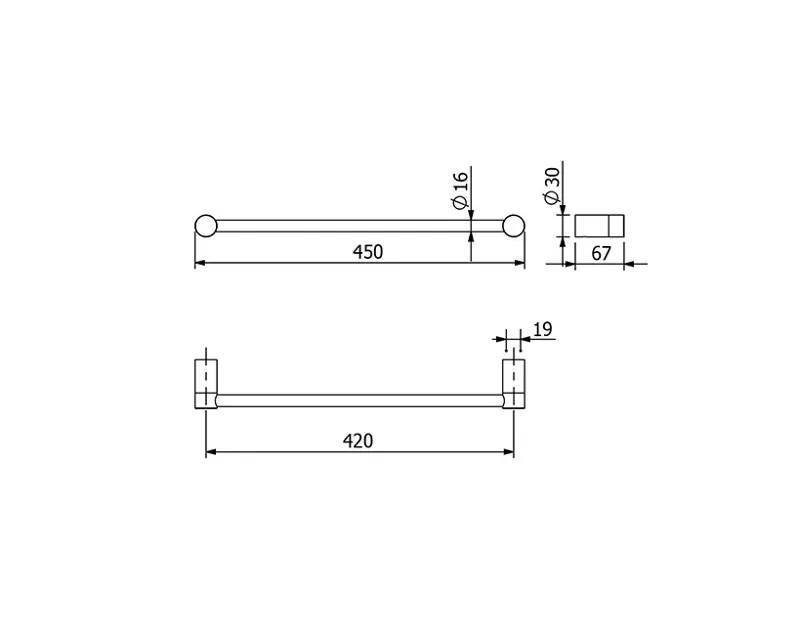 Kludi - Vela R - Törölközőtartó - 58980N5 – 2. kép