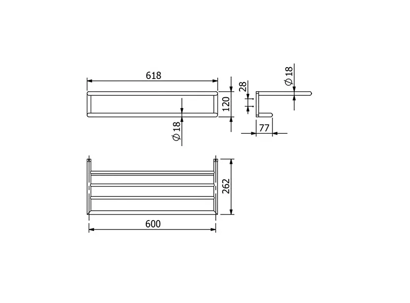 Kludi - Vela R - Törölközőtartó - 58989N2 – 2. kép