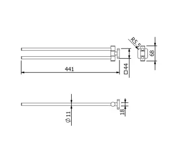 Kludi - Vela S - Törölközőtartó - 2597739 – 2. kép