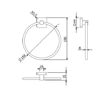 Kludi - Vela S - Törölközőtartó - 2597839 – 2. kép