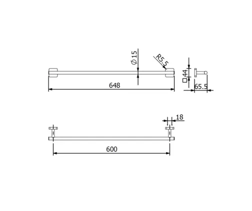 Kludi - Vela S - Törölközőtartó - 2597905 – 2. kép