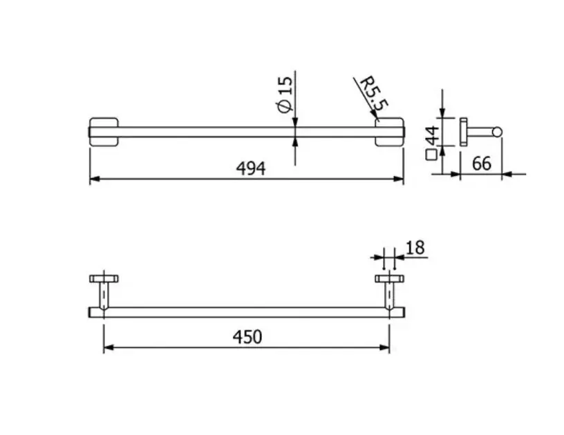 Kludi - Vela S - Törölközőtartó - 25980N1 – 2. kép