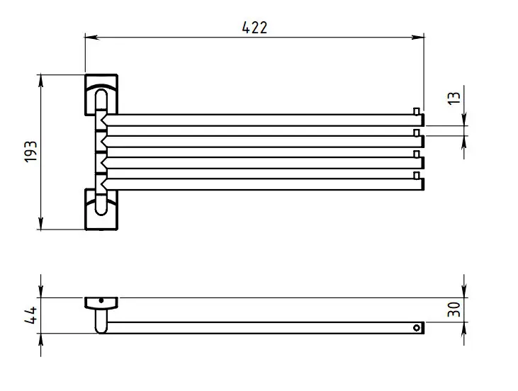 Novaservis - Metalia 12 - Törölközőtartó - 0246,0 – 2. kép