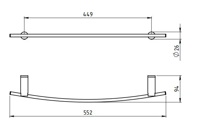Novaservis - Metalia 2 - Törölközőtartó - 6227/1,0 – 2. kép