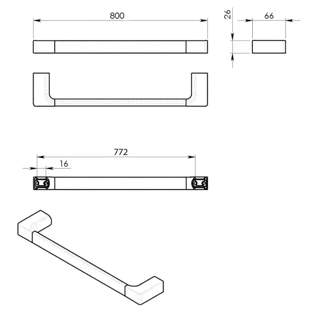 Sapho - Gedy Pirenei - Törölközőtartó - PI218014 – 2. kép
