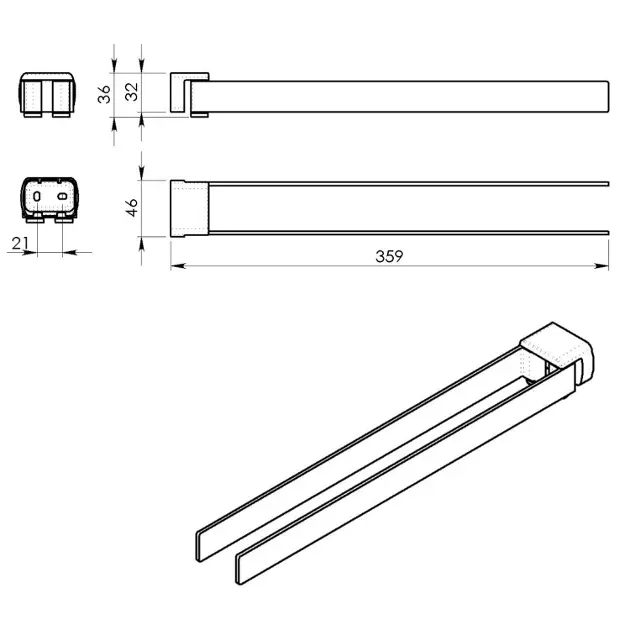 Sapho - Gedy Pirenei - Törölközőtartó - PI2302 – 2. kép