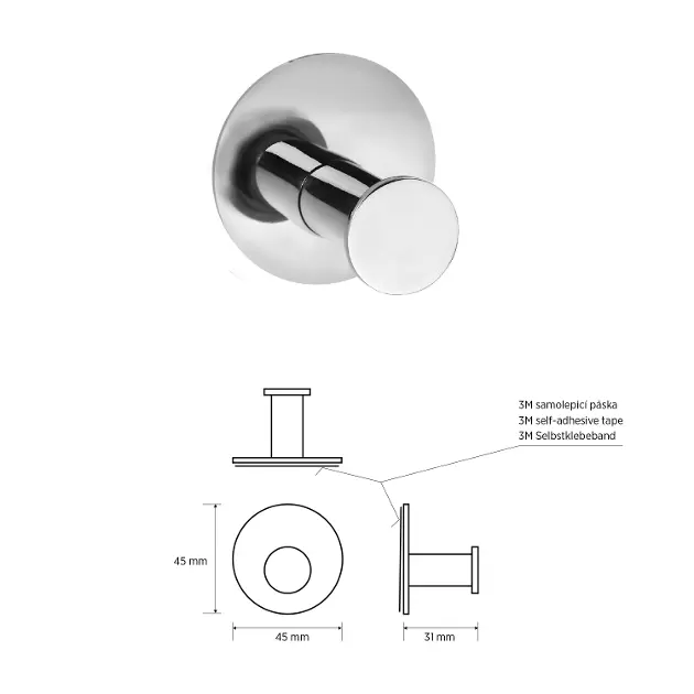 Sapho - X-Round - Törölközőtartó - XR219 – 2. kép