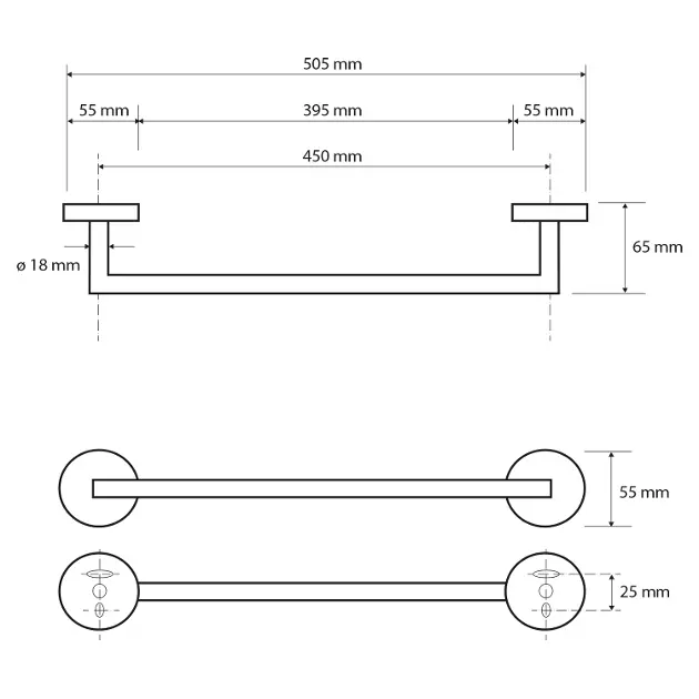 Sapho - X-Round - Törölközőtartó - XR402B – 2. kép