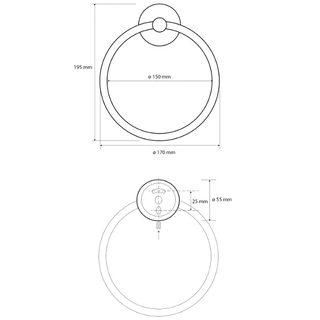 Sapho - X-Round - Törölközőtartó - XR411W – 2. kép