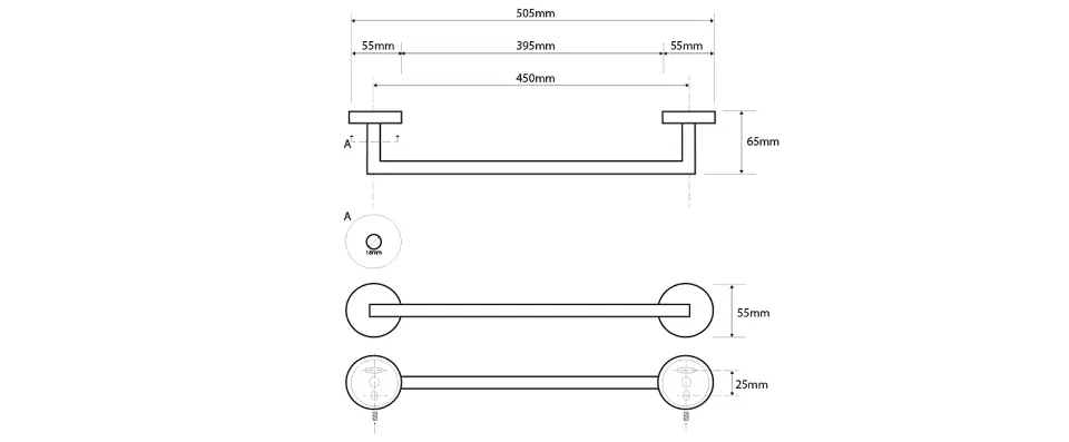 Sapho - X-STEEL - Törölközőtartó - XS401 – 2. kép