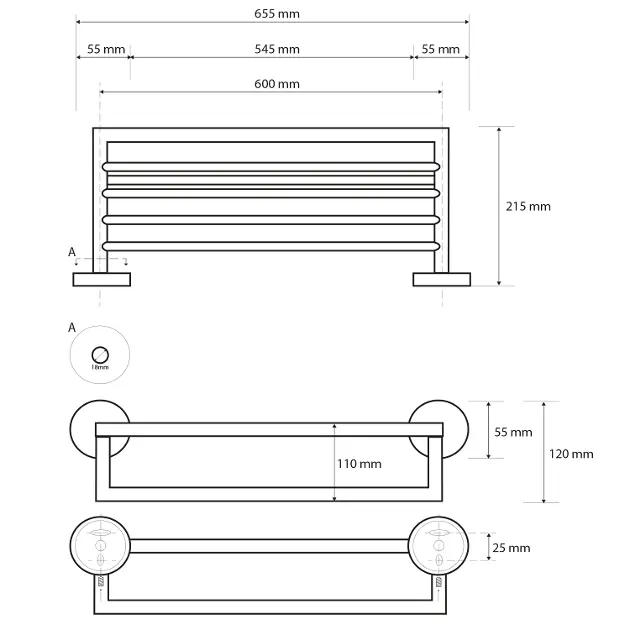 Sapho - X-STEEL - Törölközőtartó - XS406 – 2. kép