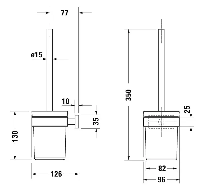 Duravit - Karree - WC-kefe - 0099571000 – 2. kép
