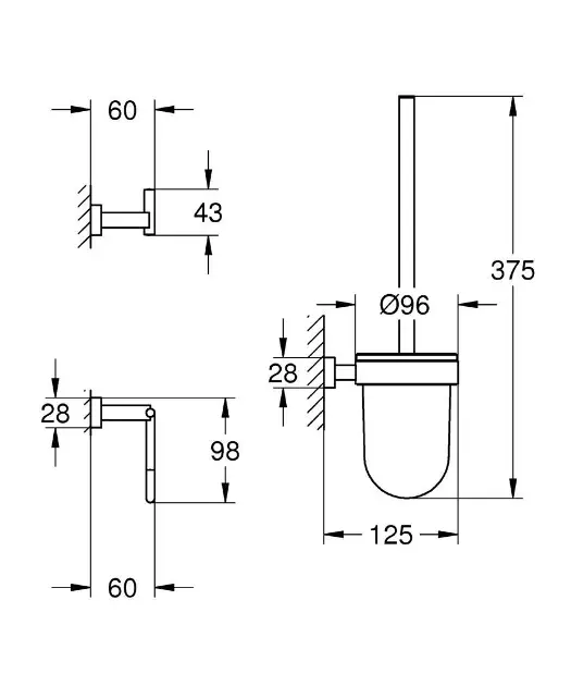 Grohe - Essentials Cube - WC-kefe - 40757001 – 2. kép