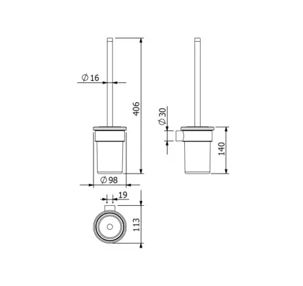 Kludi - Vela R - WC-kefe - 5897405 – 2. kép