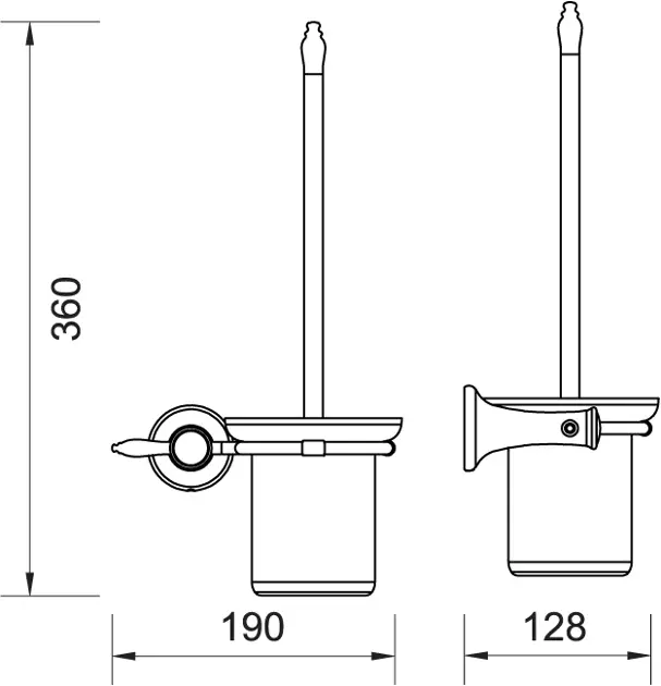Novaservis - Ferro Antica - WC-kefe - AAI14BR – 2. kép