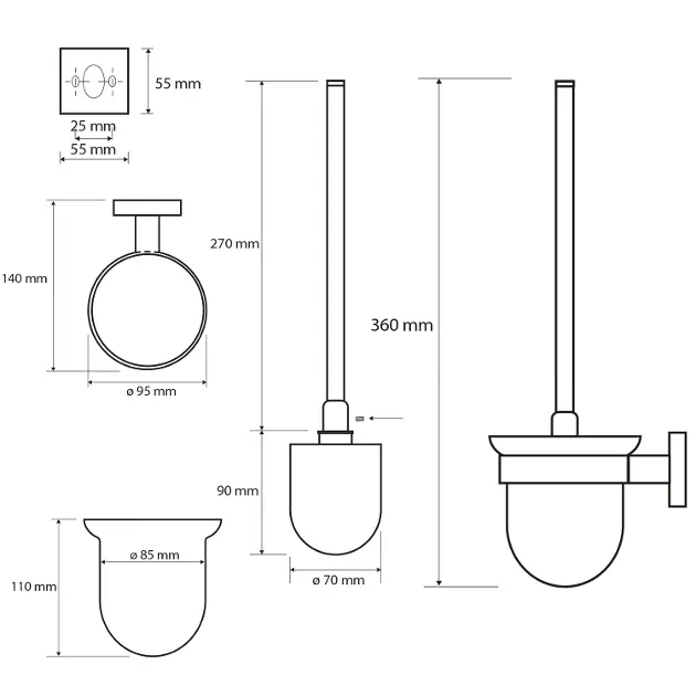 Sapho - X-SQUARE - WC-kefe - XQ301 – 2. kép