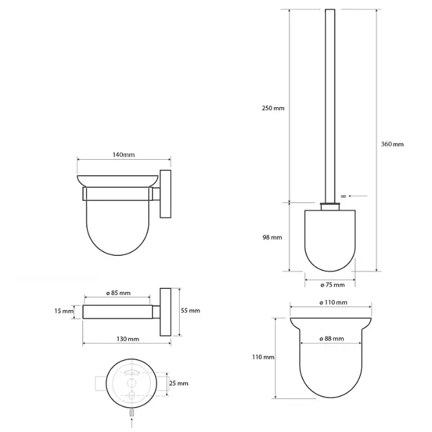 Sapho - X-STEEL - WC-kefe - XS301 – 2. kép