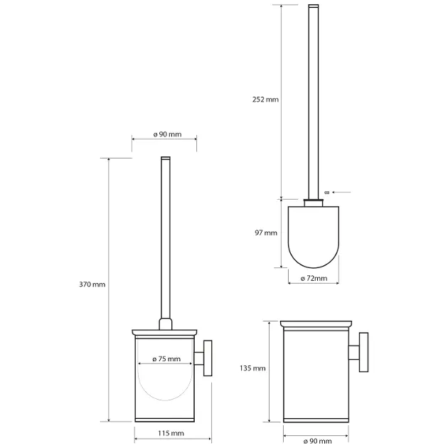 Sapho - X-STEEL - WC-kefe - XS305 – 2. kép