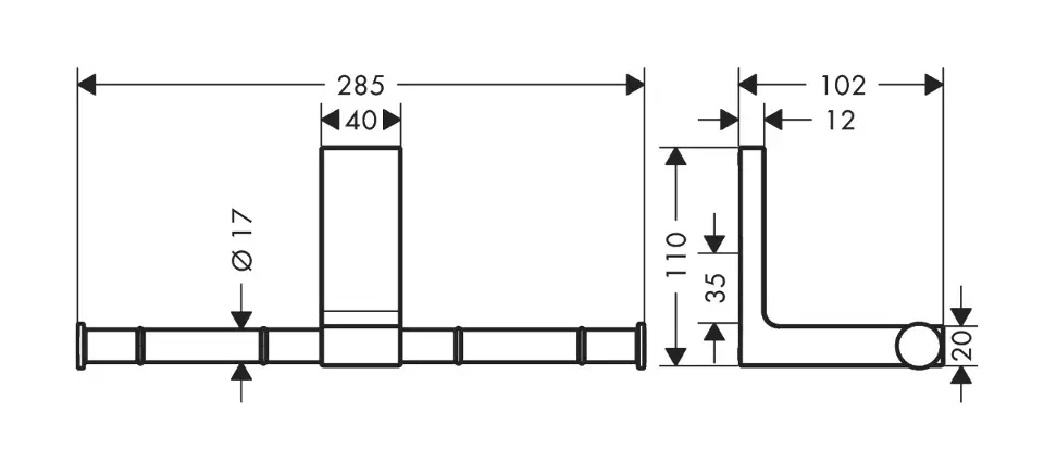 Axor - Universal Rectangular - WC-papír tartó - 42657000 – 2. kép