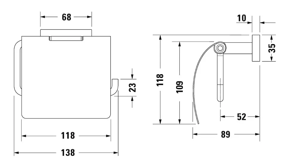 Duravit - Karree - WC-papír tartó - 0099551000 – 2. kép