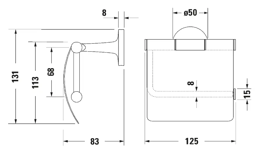 Duravit - Starck T - WC-papír tartó - 0099403400 – 2. kép