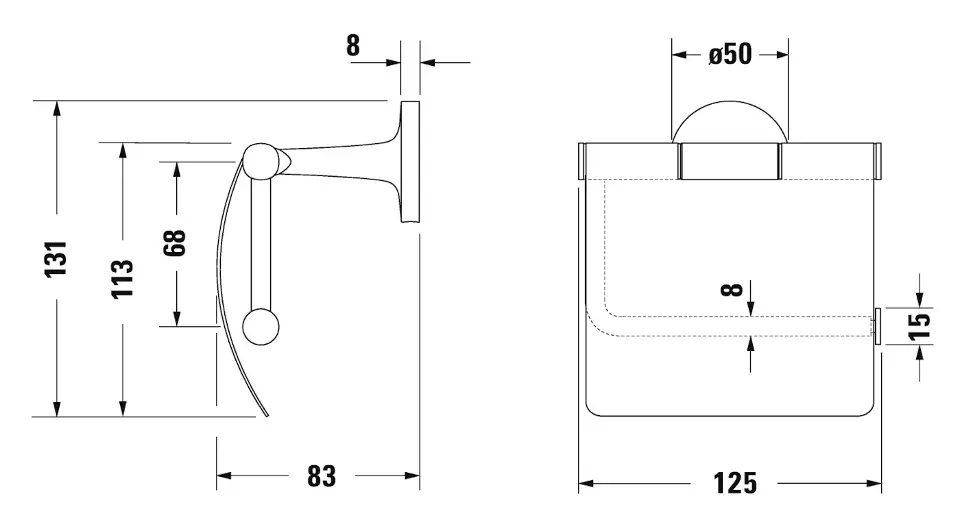 Duravit - Starck T - WC-papír tartó - 0099404600 – 2. kép